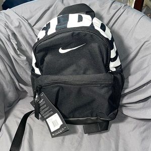 Nike Youth Brasilia “Just Do It” Backpack Black White Bag BA5559-013.